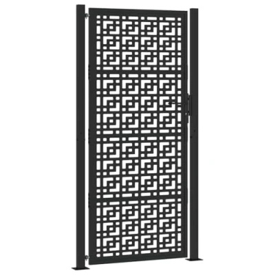 Afbeelding van Poort met kruisontwerp 105x205 cm staal zwart