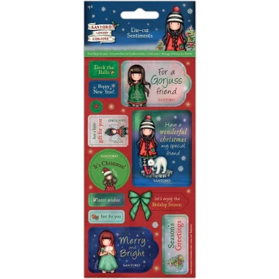 Afbeelding van Die cut Sentiments (2pk) Santoro Christmas