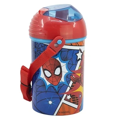 Afbeelding van Spider Man drinkfles met riem, 450 ml