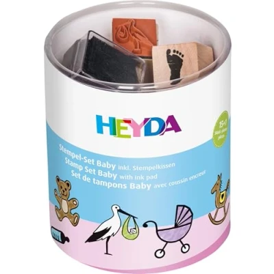 Image de Heyda kit de timbres à motifs baby, en boîte ronde trans 204888485