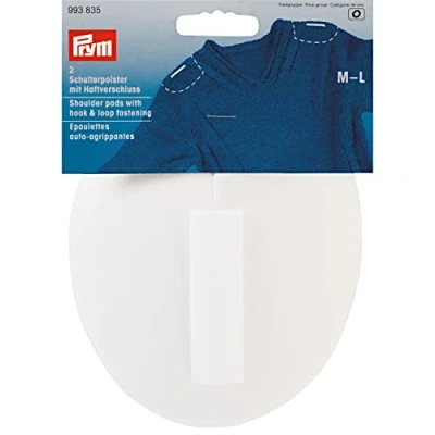 Afbeelding van Prym Blanc 993835 Raglan polyester pads, 115 x 150 11 mm, met kleeflaag PA M L, 2 stuks