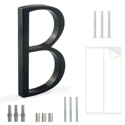 Afbeelding van HASWARE 12 cm drijvende huisnummers van zwart metaal (B, zwart)