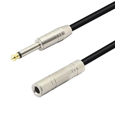 Afbeelding van PNGKNYOCN Mono mannelijke naar vrouwelijke audio verlengkabel 6,35 mm TS voor versterkers, instrumenten en microfoon (55 cm)
