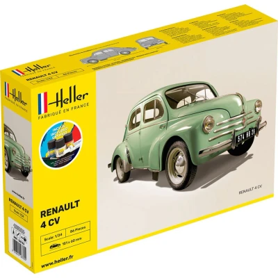 Afbeelding van 1:24 Heller 56762 Renault 4 CV Car Starter Kit Plastic Modelbouwpakket