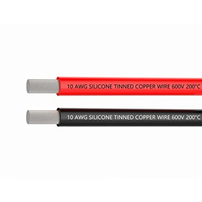 Afbeelding van Elektrische kabel 10 AWG siliconen draad haken op 3 m (1,5 zwart en 1,5 m) zacht flexibel rotten 1050 stuks vertind koperdraad van hoge temperaturen