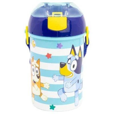 Afbeelding van HERBRUIKBARE ROBOT POP UP FLES MET CANNUCE, CORRA Y 450 ML BLUEY