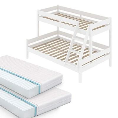 Afbeelding van Vitalispa stapelbed &quot;Everest&quot;, wit, 140 x 200 / 90 cm, met 2 matrassen