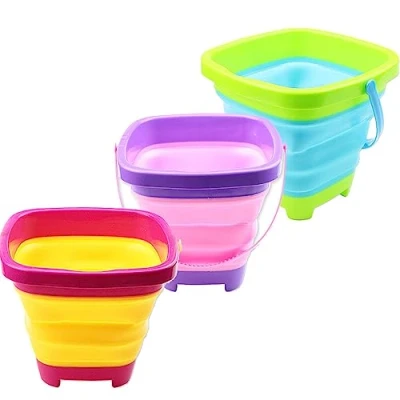 Afbeelding van TLHWIN 3 stks Opvouwbare Zand Emmer Siliconen Emmer, Kinderen Strand Games Camping Apparatuur Water Speelgoed Vissen Wassen Tuin Zomer Zwemmen Thuis (3PCS A)