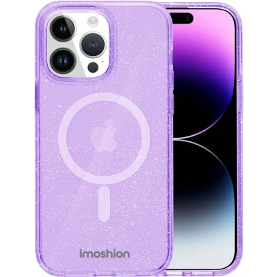 Afbeelding van imoshion Hoesje Geschikt voor iPhone 15 Pro Sparkle Backcover MagSafe Paars