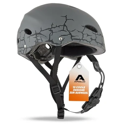 Afbeelding van Apollo fietshelm voor kinderen, verstelbare helm skaten, scooters, fietsen, met draaiknop, herenfietshelm, dames, geschikt kinderen en volwassenen, verschillende maten