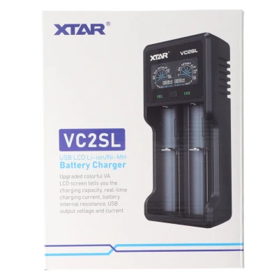 Afbeelding van Xtar VC2SL snellader voor Li ion 3.6V tot 3.7V en NiMH 1.2V accu, zonder voeding