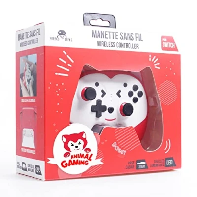 Afbeelding van Freaks and Geeks Draadloze Kinderformaat Doggy Controller voor Switch en PC Wit Rood