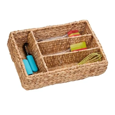 Afbeelding van bestekbak waterhyacint 4 vakken 42 x 29 cm bestek organizer keukenlade