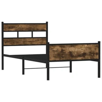 Afbeelding van vidaXL Bedframe zonder matras hout gerookt eikenkleurig 100x190 cm