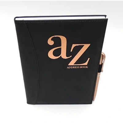 Afbeelding van Adresboek A tot Z met hardcover en pen in zwart formaat A5