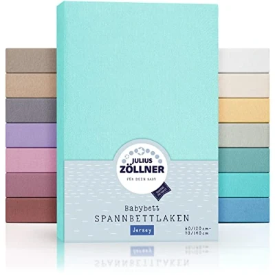 Image de julius zöllner 8320147600 drap housse jersery lit enfant, taille: 60 x 120 cm/70 140 cm, couleur: mint