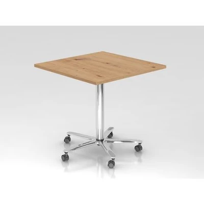 Afbeelding van BISTRO 88Q C Systeem conferentietafel 80 x Chroom Knoestige Eiken