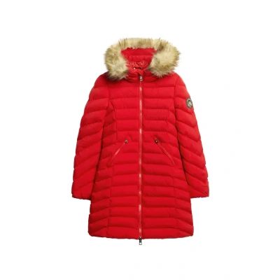 Afbeelding van Superdry FUJI HOOD MID Length Winterjas, Dames, Maat: 36, Red