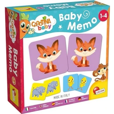 Image de Liscianigiochi Lisciani Baby Memo Animaux Jeu de Mémoire Educatif 24 cartes Pour Enfants 1 à 4 ans Carotina