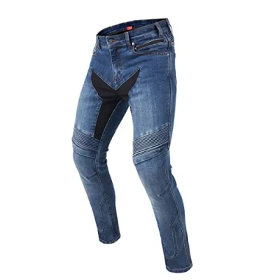 Afbeelding van REBELHORN Eagle III Kevlar Dupont Motorjeans voor heren, SAS TEC Slim Fit Knie inzetstukken en heupbeschermers