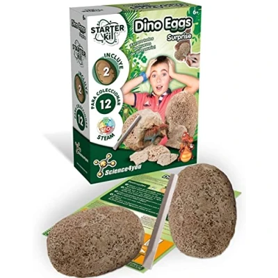 Afbeelding van Science4you Starter set dino eieren, archeologische met 2 dinosauruseieren, paleontologisch spel kleine dino&#039;s, educatief speelgoed voor kinderen, 5, 6, 7, 8, 9 jaar