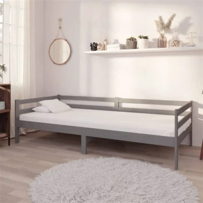 Afbeelding van Slaapbank massief grenenhout grijs 90x200 cm