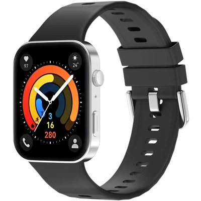 Afbeelding van imoshion Bandje Geschikt voor Huawei Watch Fit 3 Siliconen band gekleurde gesp met installatiehulp Zwart