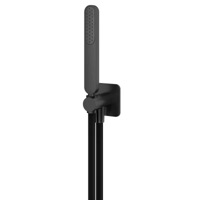 Afbeelding van HotBath Gal Handdouche met wandsteun + uitlaat en doucheslang 1,5 mtr Geborsteld Gunmetal PVD GL440BGP