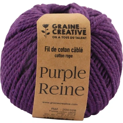 Afbeelding van Graine Créative Macramé Touw, Ft 2,5 Mm X 80 M, Paars Touw