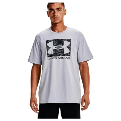 Afbeelding van UA ABC Camo Boxed Logo Shirt Heren Mod Gray Light Heather900 L Shirts, Polo&#039;s &amp; Blouses