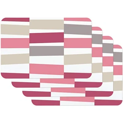 Afbeelding van Venilia Blackjack rood 59058 placemat, rood, 45 x 30 cm, 4 delig, antislip, hittebestendig, van polypropyleen