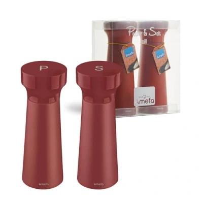 Afbeelding van Amefa Peper en zoutset Modern wood Terracotta 15 cm