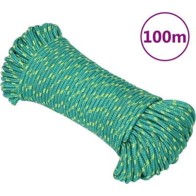 Afbeelding van vidaXL Boottouw 4 mm 100 m polypropyleen groen