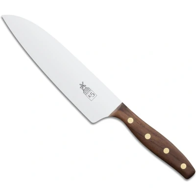 Afbeelding van Robert Herder K5 Koksmes XL RVS Licht Gebogen Lemmet 18 cm Heft Walnotenhout