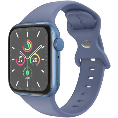 Afbeelding van imoshion Siliconen⁺ bandje voor de Apple Watch Series 1 t/m 9 / SE (38/40/41 mm) 10 (42 Navy Maat S/M