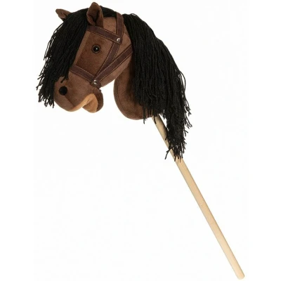 Afbeelding van Teddykompaniet Stokpaard Pluche paard houten stok, teugels, 80 cm, T TED 03002