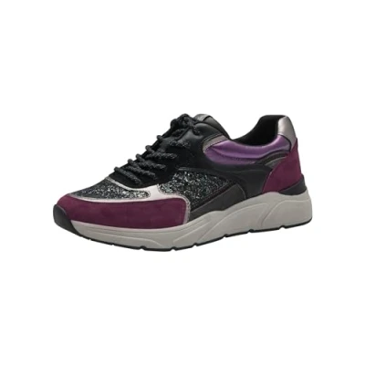 Afbeelding van Tamaris Dames 1 23745 43 Sneakers voor dames, gecombineerd paars
