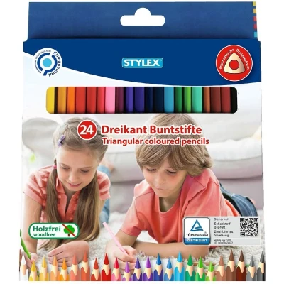 Afbeelding van Stylex Driehoekige Kleurpotloden 24 Kleuren
