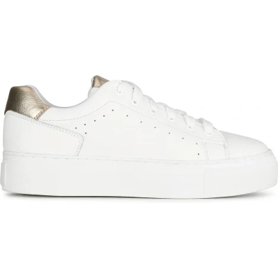 Afbeelding van PS Poelman Titular Sneakers laag, Dames, Maat: 42, White with gold combination Leer