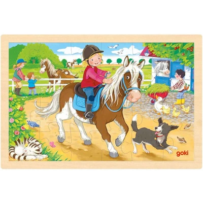 Afbeelding van Goki Houten Legpuzzel Ponyboerderij, 24st.