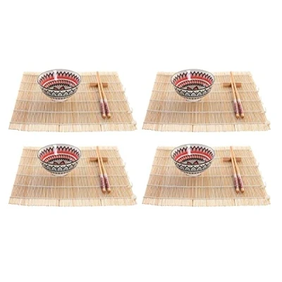 Afbeelding van Sushi set DKD Home Decor 14,5 x 31 cm Multicolour Mandala Keramiek Orientaals (16 Onderdelen)