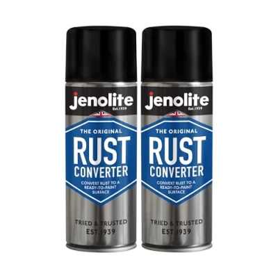 Afbeelding van JENOLITE roestomvormer spray 2 x 400 ml roestwerende behandeling voor metaal carrosserie op basis van epoxy en primer