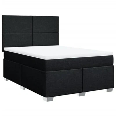 Afbeelding van vidaXL Boxspring met matras stof zwart 160x200 cm