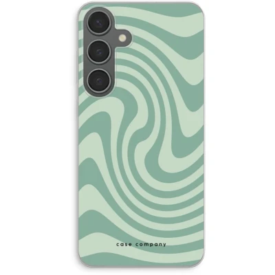 Afbeelding van Case Company® hoesje geschikt voor Samsung Galaxy S24 Plus Swirl Groen Soft Cover Telefoonhoesje Bescherming aan alle Kanten en Schermrand