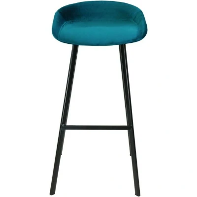 Afbeelding van Finn barkruk velvet 80 cm petrolblauw