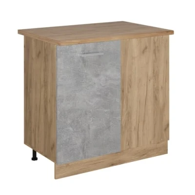 Afbeelding van Vicco Hoekkast R Line, Beton/Krachtige Eik goud, 86 cm , WB