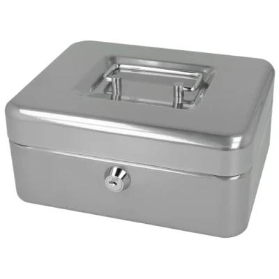 Afbeelding van Westcott Ac E51001 Zi Geldkist 200X161X90Mm Zilver, Kunststof Inzet Met 3 Vakken