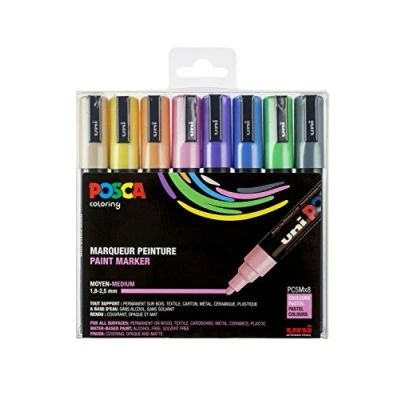 Afbeelding van Posca Paintmarker Pc 5m, Set Van 8 Markers In Geassorteerde Pastelkleuren