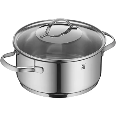 Afbeelding van WMF 721206380 kookpan, laag, roestvrij staal, zilver, 20 cm, 28,5 x 22,5 12,5 cm