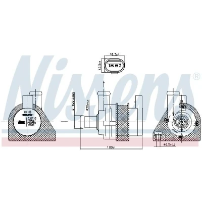 Afbeelding van NISSENS 832110 Waterpomp Electrisch VOLKSWAGEN: Polo V Hatchback, GOLF 6, Caddy 3, SKODA: Fabia 2, Octavia II 2 Combi